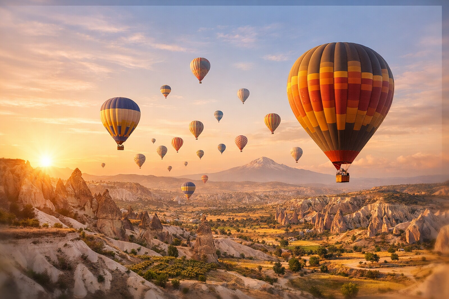 Cappadocia hot air balloons at sunrise