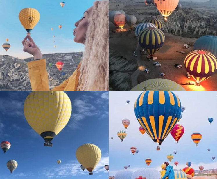 Cappadocia Turkiye Balloon flight scene