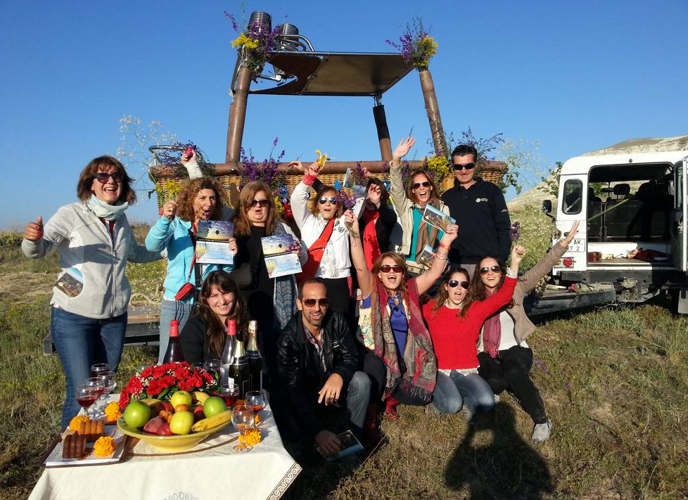 Kapadokya Balloons group celebration in Cappadocia