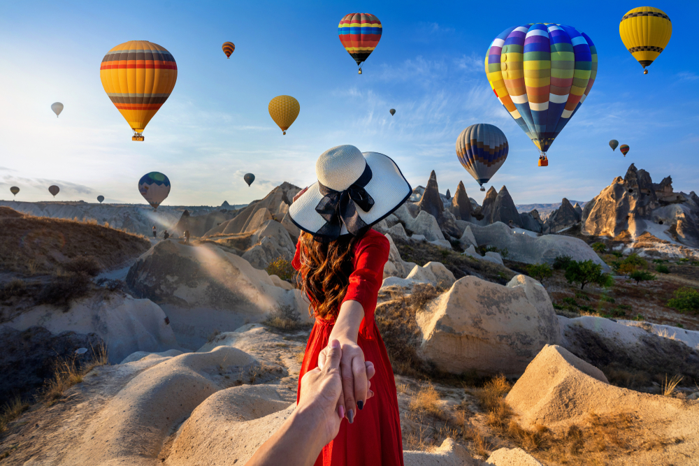 Cappadocia balloon valley view morning flight Turkey