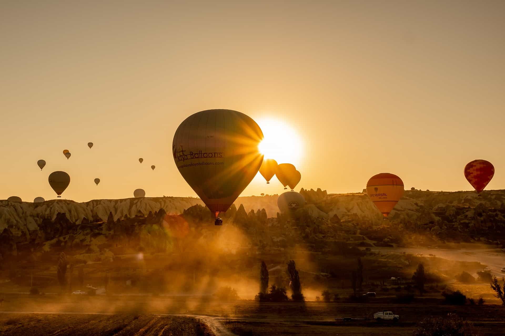 Cappadocia sunrise balloon flight golden hour Turkey