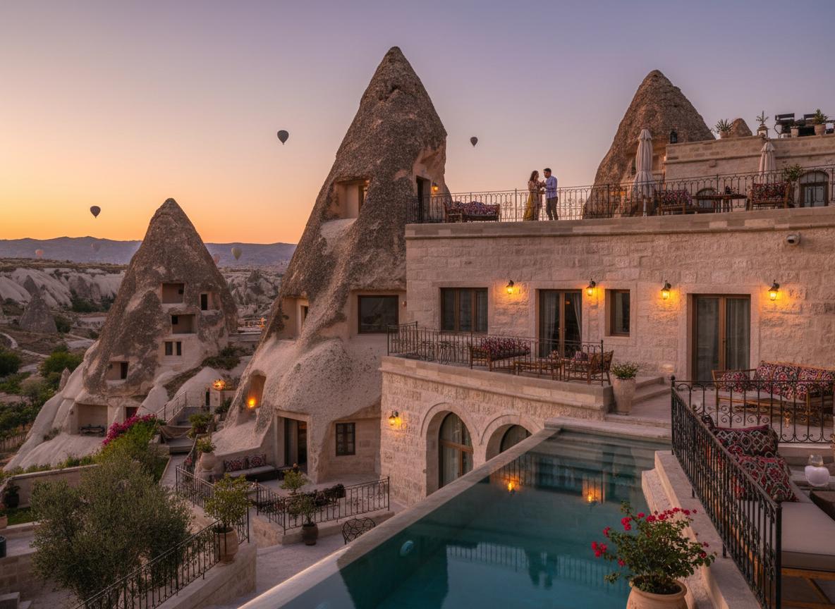 Luxury cave hotel in Cappadocia with pool