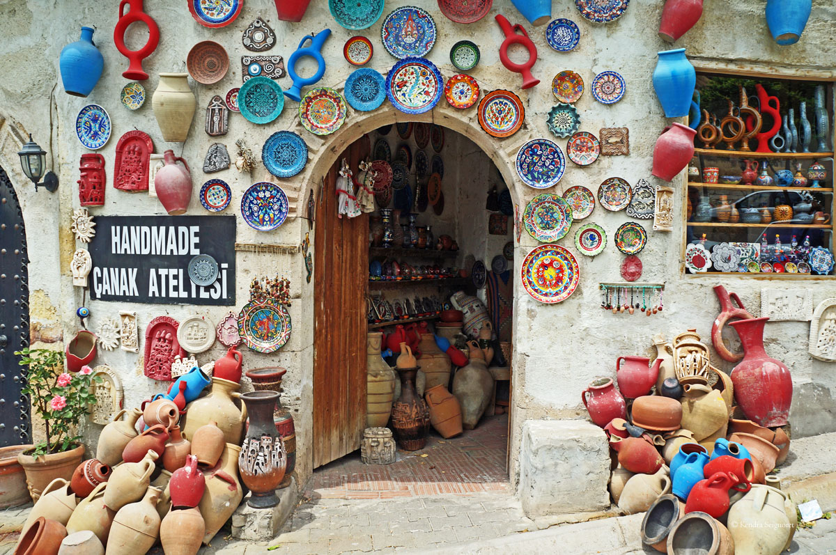 Traditional pottery workshop entrance in Avanos Cappadocia